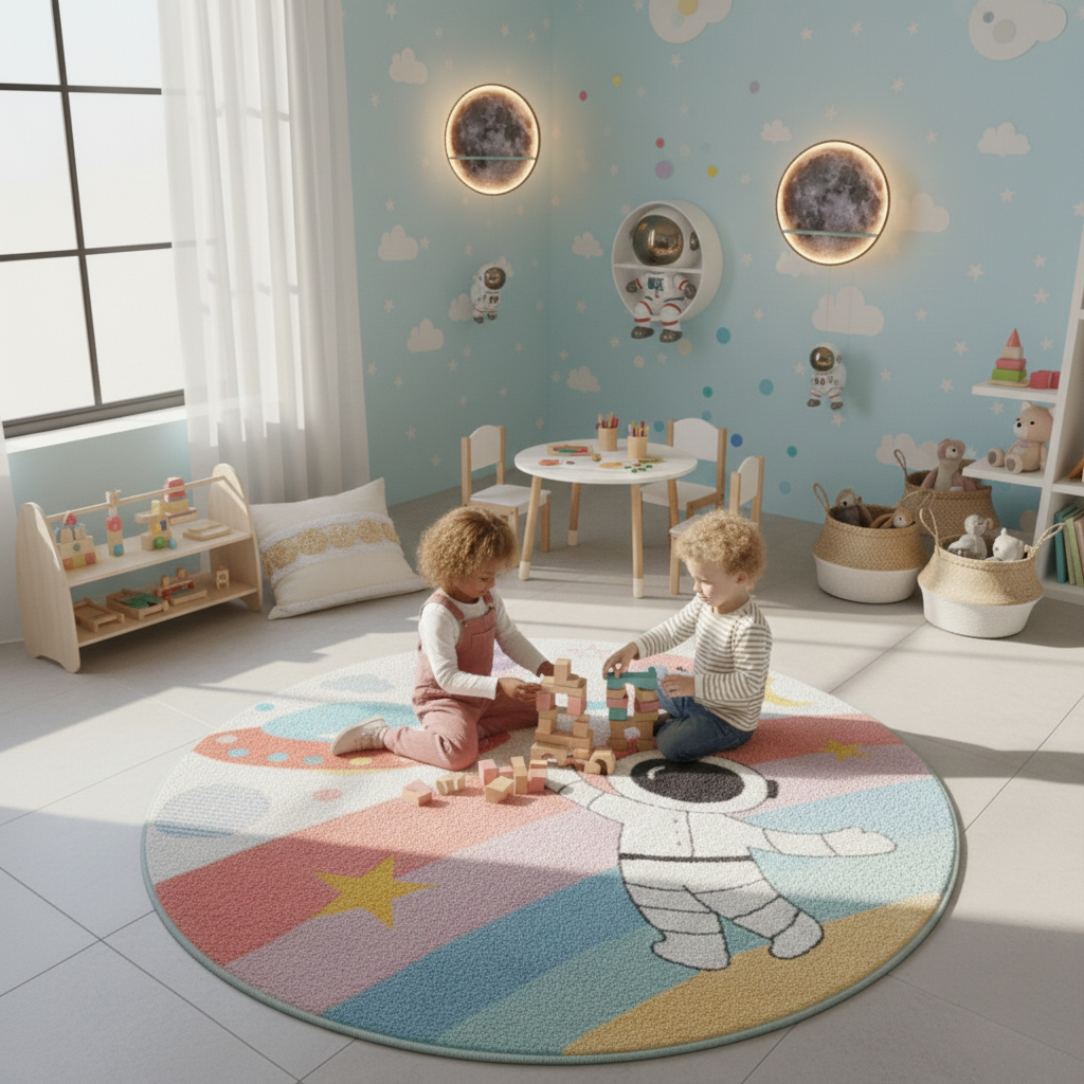 Pure Joy 160cm Round Nursery Play Rug – Soft & Imaginative Designs