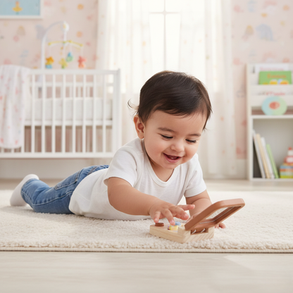 Pure Joy Wooden Flip Phone – Pretend Play Smartphone