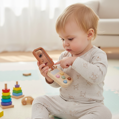 Pure Joy Wooden Flip Phone – Pretend Play Smartphone