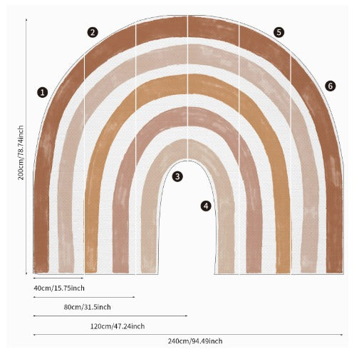 Boho Rainbow Wall Decal | Large Boho Rainbow Wall Sticker