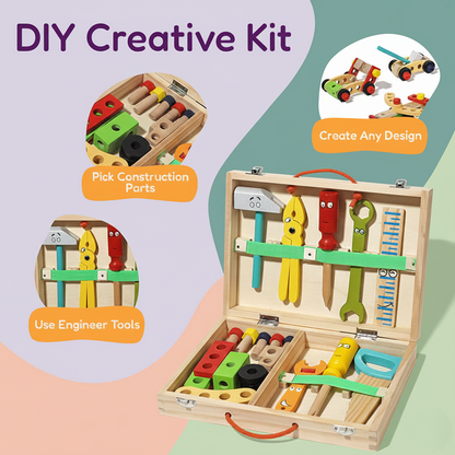 Pure Joy Wooden Tool Box – Little Builder Set