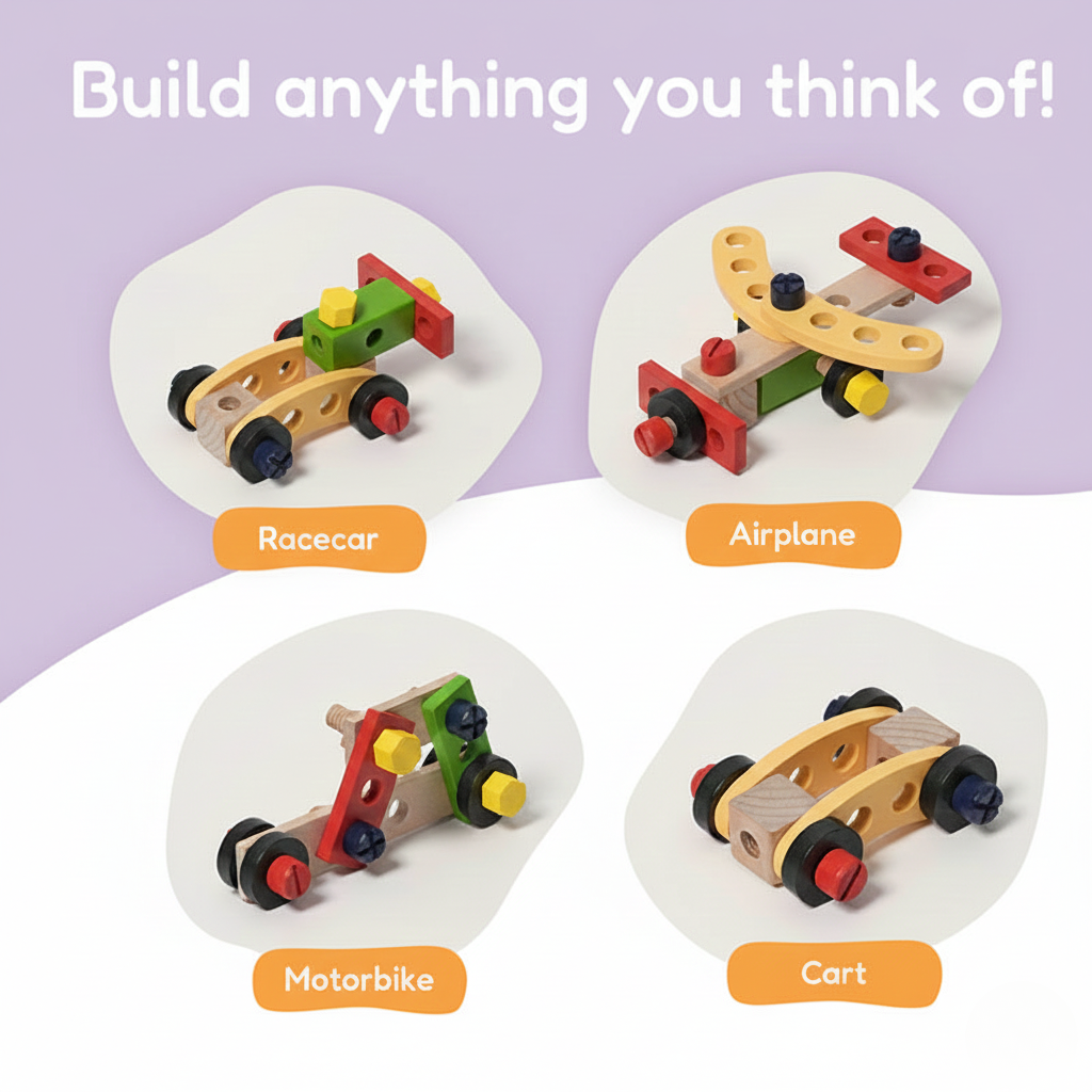 Pure Joy Wooden Tool Box – Little Builder Set