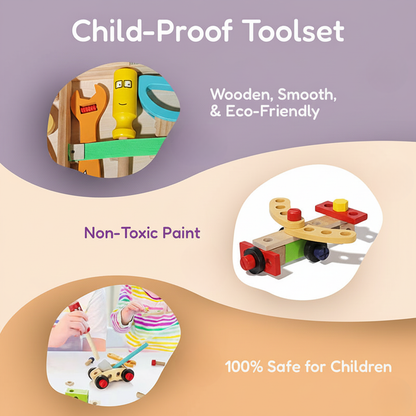 Pure Joy Wooden Tool Box – Little Builder Set