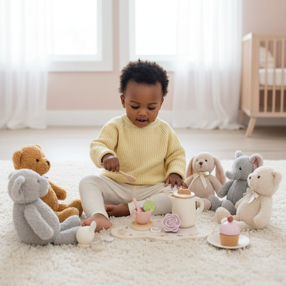 Floral Wooden Tea Party Set