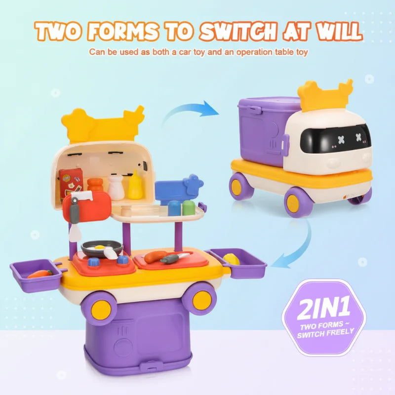 Pure Joy FoodDrive™ – 2-in-1 Play Car & Kitchen Set