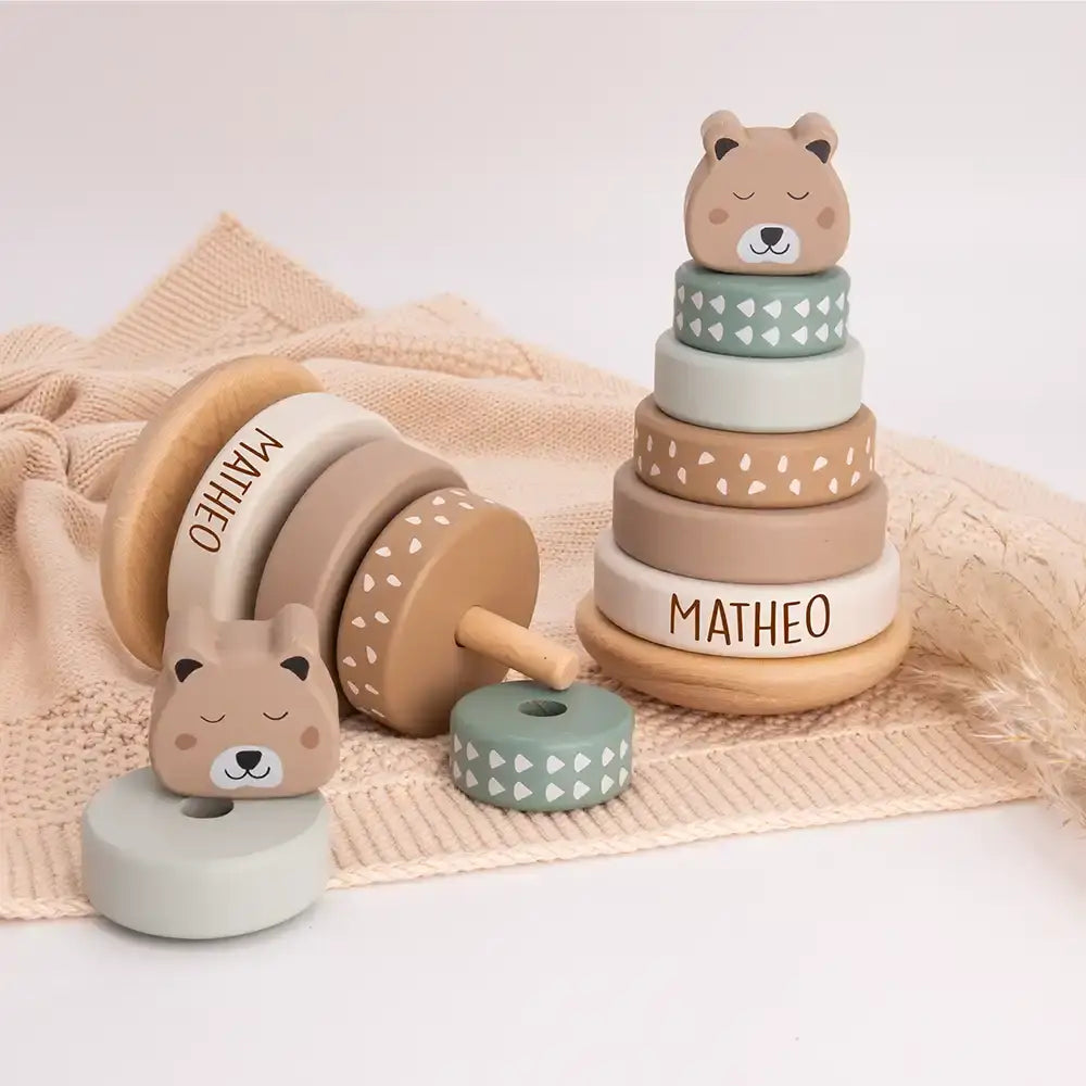 Rainbow Stacking Tower – Personalized Wooden Learning Toy