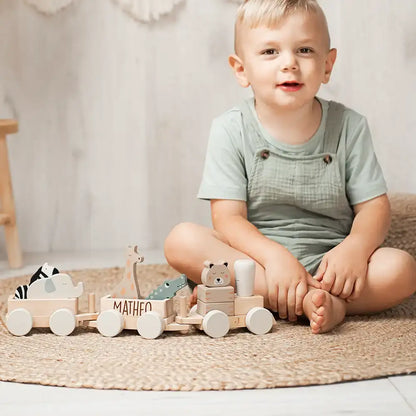 Personalized Jungle Wooden Train Set