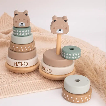 Rainbow Stacking Tower – Personalized Wooden Learning Toy