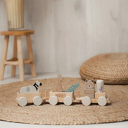 Personalized Jungle Wooden Train Set