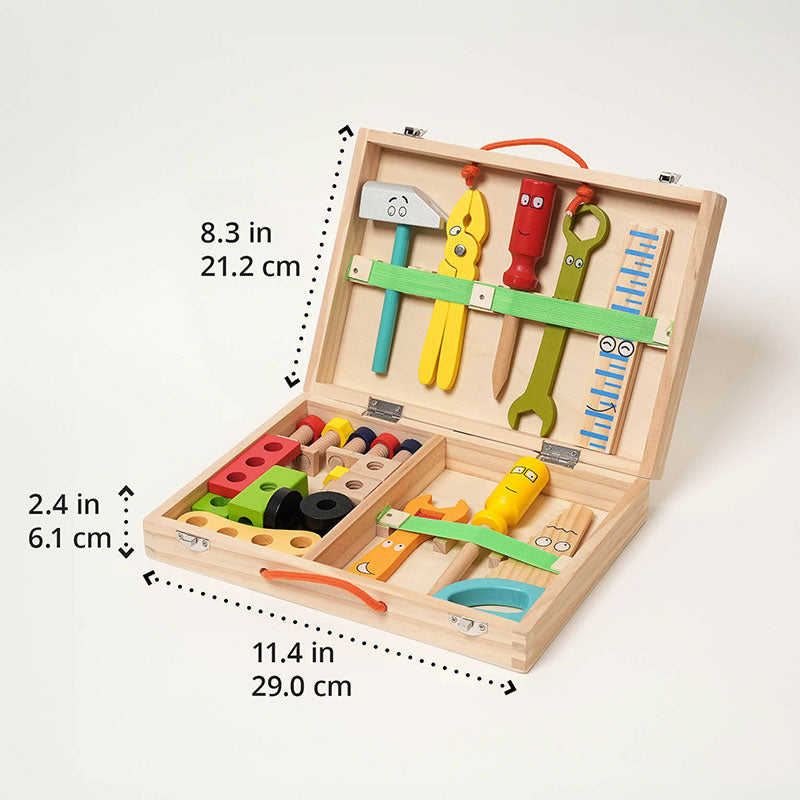 Pure Joy Wooden Tool Box – Little Builder Set