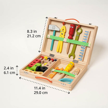 Pure Joy Wooden Tool Box – Little Builder Set
