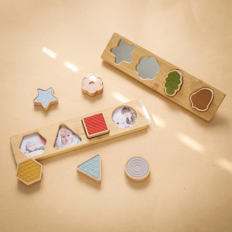 Montessori Wooden Shape & Photo Matching Board